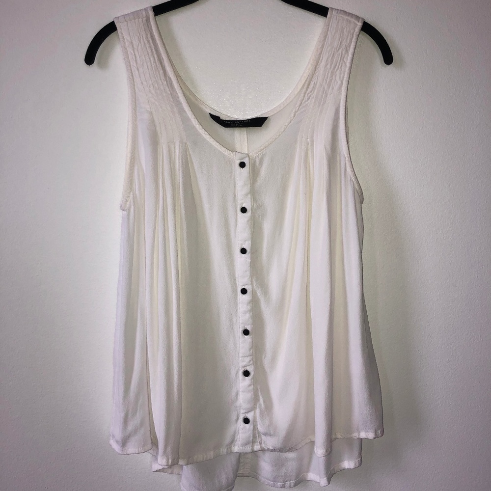 White Button Up Tank Top
